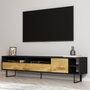 Hanah Home Soporte de TV Luga Negro y Roble